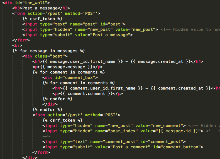 The Wall Code Snippet